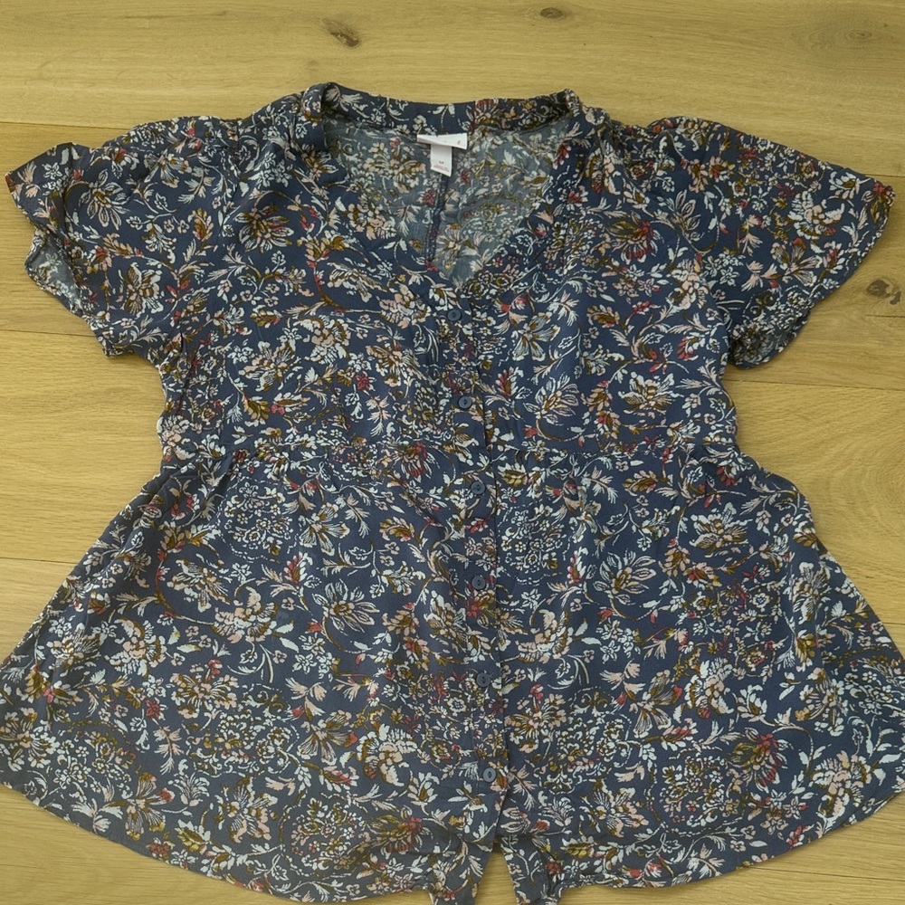 Maternity Floral Blue Women's Top